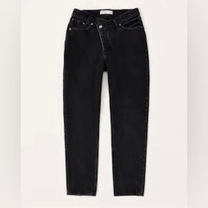 Abercrombie and Fitch Curve Love High Rise Dad Jeans - Black - Size 30